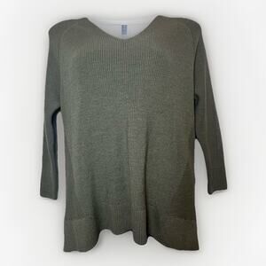 Athleta Olive Green Wool Blend Sweater XL Pullover Comfy Ccirre